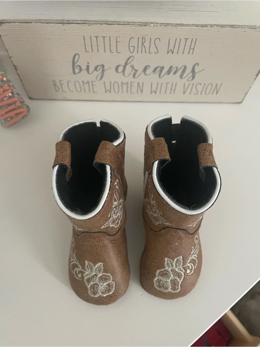 Toddler Brown Embroidered Western Boots